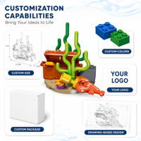 Coffret de construction personnalisé Trésor et Aventure Océanique avec Homard, Jouets amusants pour enfants pour jeux sur le thème des pirates et création d'histoires
