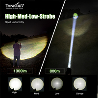 Lampe torche rechargeable TANK007 KZ01, haute puissance, zoom, laser, longue portée, étanche, pour extérieur, linternas, lumière flash brillante