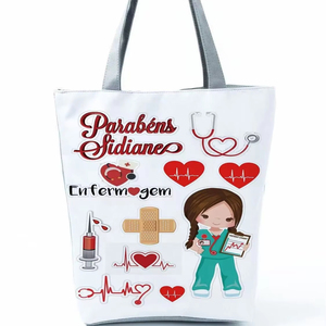 Fashion <b>Tote</b> Customized Cartoon Dentist Nurse Shoulder <b>Bag</b> Eco Reusable Shopping <b>Bag</b> Ladies Handbags for Women Casual Portable - Product Image 1