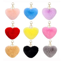 Porte-clés coeur Porte-clés pompon moelleux Porte-clés coeur peluche