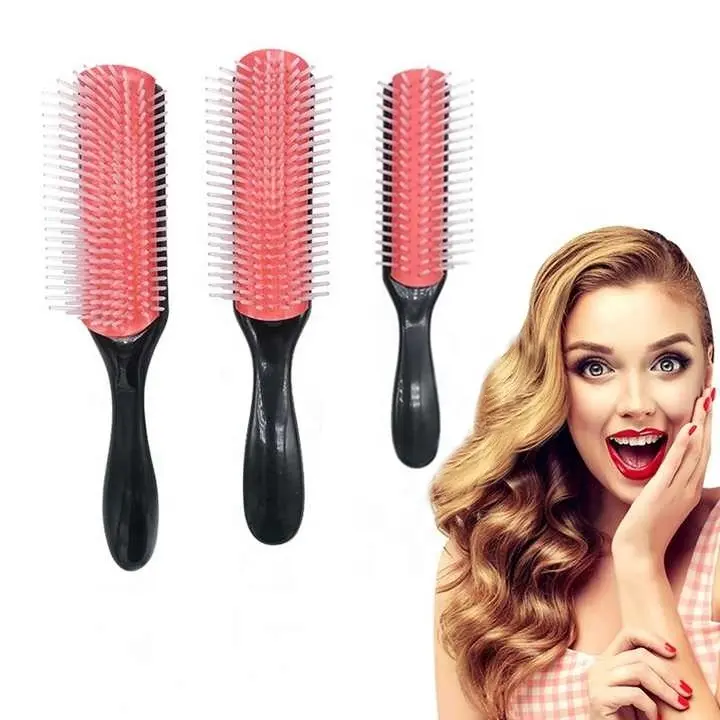 Ruyan Classic Styling Hair Brush for Women Men Curly Wet or Dry Hair Detangling Brushes 9 Row for Natural Thick Hair