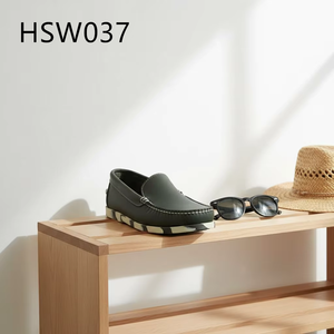 HY, prix d'usine, chaussures <span class=keywords><strong>bateau</strong></span> noires en cuir véritable à lacets, antidérapantes, décontractées, populaires à Singapour HSW041 - Product Image 5