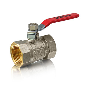 WESA 1 Inch DN25R Brass Ball Valve FE FE PN16 With <b>PTFE</b> FKM Seals for Gas Water Oil Steel Handle With Red Plastic Sleeve - Product Image 2