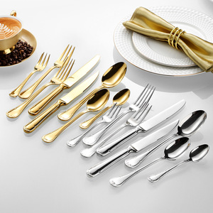 Juego de Cubiertos de Acero Inoxidable 18/10 de Alta Gama, Cubiertos de Acero Inoxidable de Grado Alimenticio, Pulido Espejo, Cubiertos Dorados para Boda - Product Image 4