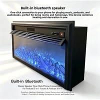 Cheminée électrique encastrée à flamme simulée avec télécommande via application pour sons de bois de chauffage crépitants et musicaux