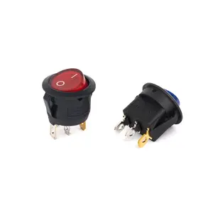 20MM circular rocker switch KCD1-105 switch 3 pin/2 pin with light