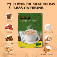 OEM/ODM Café Latte Instantané aux Champignons 10 Champignons Arabica Gourmand Goût Neutre Stimulant l'Immunité Sachet