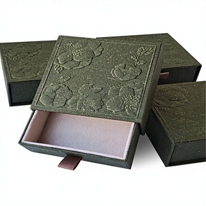 <strong>Vintage</strong> Cardboard Drawer Gift <strong>Box</strong> With Custom 3D Embossed Logo Glossy Or Matt Lamination Rigid <strong>Jewelry</strong> Packaging <strong>Box</strong> - Product Image 4