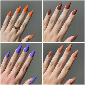 Miss Bloom Wearing Armour Forma de almendra Plástico Color sólido Extraíble Cubierta completa de larga duración Piezas de Arte de uñas de estilo francés - Product Image 6