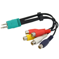 Cable Adaptador de Audio y Video AV con Conectores Coaxiales 5RCA de 3.5mm + 2.5mm, Par Trenzado, Revestimiento de PVC y Chapado en Oro para Monitor/Altavoz