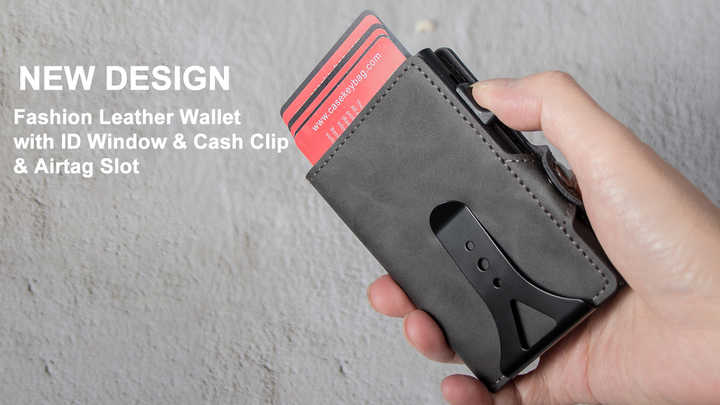 Hot Sale Billeteras Inteligentes Hombres Luxury Slim Card Holder Anti Rfid  Anti-theft Pu Leather Cardholder Smart Wallet for Men