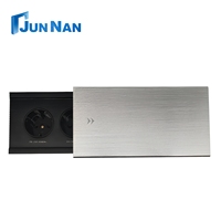 Modules de prises personnalisables, prise de courant multifonctionnelle pour réunion de bureau, prise de courant coulissante en alliage d'aluminium pour table