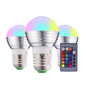 AC85 265V 3W Dimmable RGB <strong>LED</strong> Spherical <strong>Bulb</strong> E27 E14 Infrared <strong>Remote</strong> <strong>Controlled</strong> <strong>Multicolor</strong> Globe Lamp Indoor Home Bedroom Party - Product Image 4