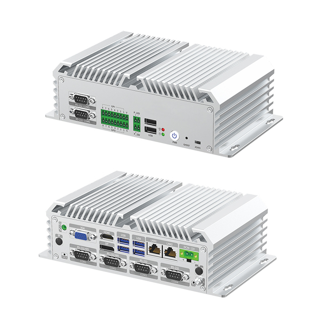 100M/1000M Dual RJ45 6 DB9 Rs232 Rs485 4 Usb J1900 Embedded Ipc Fanless Mini Desktop Industrial Pc for Monitor