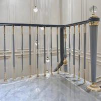 Laiton à haute teneur en métal personnalisé moderne-rampe d'escalier rampe d'escalier intérieur balustres rampes rampe d'escalier