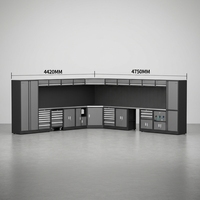 Armoire à outils professionnelle, poste de travail de garage, solution de stockage robuste, système de rangement modulaire pour atelier de réparation automobile