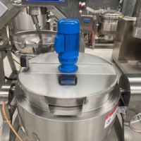 Marmite de cuisson industrielle 100L à double enveloppe, chauffage direct gaz et électrique, avec agitateur, pour la transformation alimentaire et la confiserie