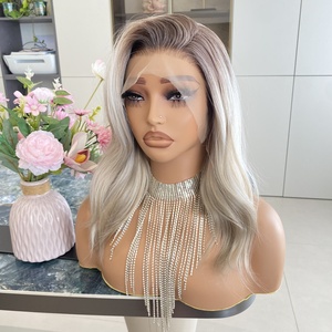 Pelucas Sintéticas al por Mayor con Frente de Encaje Suizo HD, Gorra Transparente y Transpirable, Aspecto Natural, Rubio Ceniza, Pelucas de Fibra con Encaje 13x4 - Product Image 2