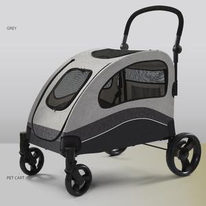 मध्यम और बड़े बहुक्रियाशील पालतू गाड़ी मल्टी कैट डॉग आउटडोर सांस लेने योग्य फोल्डिंग बड़े कुत्ते की घुमक्कड़ 4 पहियों - Product Image 5