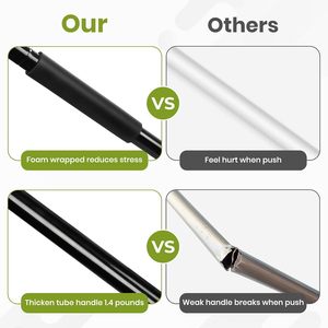 Heavy Duty Broom Brush with 63 Long Handle for Deck <strong>Patio</strong> Driveway Garage Warehouse Shop Floor Sweeping &amp; <strong>Scrubbing</strong> - Product Image 4
