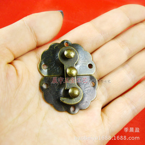Chengyu A019 Antique Bronze Metal Buckle Keyless Durable <b>Cabinet</b> Door <b>Lock</b> Traditional Design Golden Bronze Finish - Product Image 3