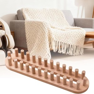 Wooden Blanket Knitting Machine Multi Functional Yarn Winding Frame Solid Wood Scarf Knitting Tool <b>Desktop</b> Diy Crafting - Product Image 2