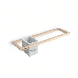 Estante de Vidrio de Bambú de 76x107x105 mm para Montar en la Pared, Almacenamiento para Baño - Product Image 3