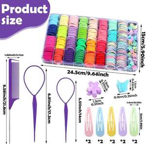 TK Explosions Promotional Gift Set 36-grid Children's Hair <b>Ring</b> Pointed Tail Comb Pull Hair Needle Set <b>Cartoon</b> Color Boxed - Product Image 3
