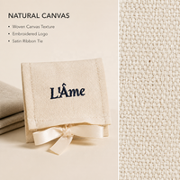 Pochette de rangement pour boucles d'oreilles et bagues en coton et lin, avec logo personnalisé imprimé, enveloppe de luxe en mousseline, sacs à bijoux