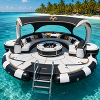 Plateforme flottante gonflable pour les supporters de football, grande île flottante pour regarder et se détendre