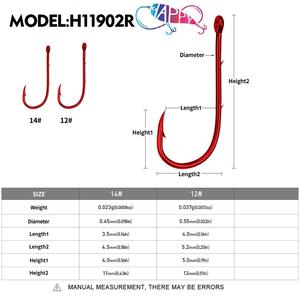 100 Stück High Carbon Steel <span class=keywords><strong>2</strong></span> Barbed Single Angelhaken Großwild Long Shank Bait holder Hooks Barbed Assist Offset Angelhaken - Product Image 4