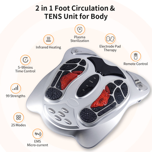 Máquina calefactora de masaje de pies Shiatsu multifunción China modelo máquina masajeadora de pies de terapia Tens eléctrica con calor - Product Image 2