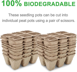 Ventes en gros de pots en tourbe à 6 cellules, plateaux de semis biodégradables, pots de semis, plateaux de germination, <span class=keywords><strong>kit</strong></span> de démarrage de plantes biologiques - Product Image 3