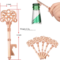 Ouvre-bouteille de bière en forme de clé squelette antique avec logo personnalisé, en alliage de zinc, à suspendre, cadeau de mariage, de festival
