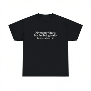 Maglietta 'Il mio stomaco fa male' per chi soffre di mal di pancia, divertente, meme, ironica, sarcastica, regalo scherzoso, maglietta scherzosa - Product Image 2