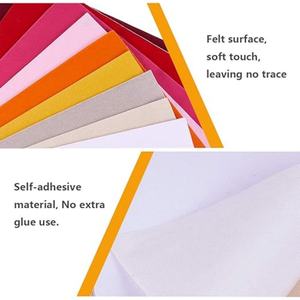 Láminas de Tela de Terciopelo Autoadhesivas Tamaño A4 Colores Variados <span class=keywords><strong>Fieltro</strong></span> <span class=keywords><strong>con</strong></span> Reverso Adhesivo para Manualidades - Product Image 6