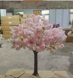 シミュレートされた桜の木シルクフラワーツリーリーフ結婚式の屋外装飾のための人工桜の木
