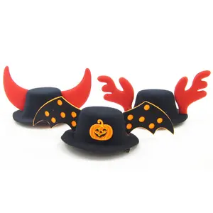 Novelty Design Bat Wings Devil Horn Halloween Pet Hairbow Hairpin for Dogs Cat Reindeer Hat