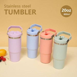 Stainless Steel Tumbler 20oz 600ml Vacuum <b>Insulated</b> Travel <b>Mug</b> With Straw Portable For Outdoor Use - Product Image 1