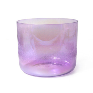 Cuenco de cristal de cuarzo con purpurina cosmética, instrumento de percusión para yoga, relajación y terapia de sonido por vibración. - Product Image 1