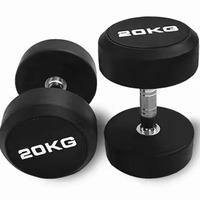 10kg à 30kg poids libres équipement de gymnastique haltères enduits de caoutchouc et barre de courbure droite ensemble de fitness ensembles d'haltères fixes