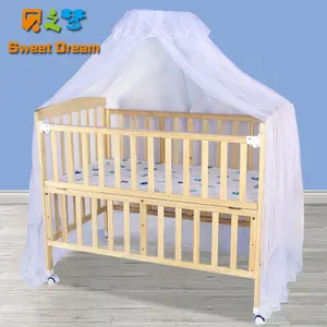 Tempat tidur bayi kayu pinus Selandia Baru, tempat tidur bayi dari kayu untuk bayi baru lahir