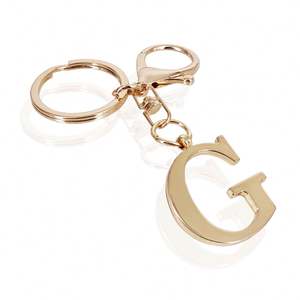 Personalized Gift Fashion Simple Gold English A-Z 26 <b>Letter</b> Key Chain <b>Metal</b> Pendant Simple Key Chain Bag Accessories - Product Image 4