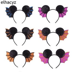 طوق رأس كبير على شكل شخصية كرتونية للاحتفال بعيد الهالوين، اكسسوارات شعر، أجنحة خفاش، أذن فأر، رباط رأس للنساء - Product Image 6