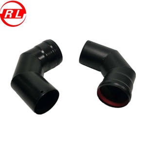 Coude à 90 degrés pour poêle à granulés, diamètre <span class=keywords><strong>80</strong></span> mm, acier noir - Product Image 2