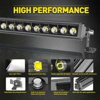 Barre lumineuse LED à profil bas de 32 pouces, à faisceau spot, à montage dissimulé sur le pare-chocs, 12V, pour camions tout-terrain, tracteurs