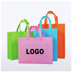 Promotional Heat Sealed <b>Fold</b> Non-Woven Fabric Shopping Tote Bag Colorful Big Large Capacity Non Woven Bags With Logo - Product Image 1