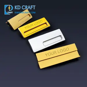 В наличии, на заказ, пустые металлические, золотые, серебряные, вставляемые Именные Бирки, булавки, прямоугольные, для медицинских врачей, медсестер, именные значки - Product Image 1