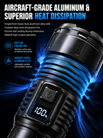 Lampe torche ultra-lumineuse, projecteur LED haute luminosité pour extérieur, lampes de sécurité robustes, torche rechargeable