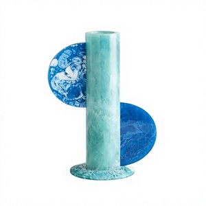 Jarrón de Resina Moderno y Ecológico Hecho a Mano por FAIZA CRAFT para Decoración del Hogar con Textura de Mármol y Patrón de Remolino Acuático para Macetas - Product Image 1